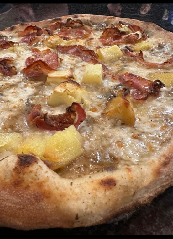 Crema di patate e pancetta croccante